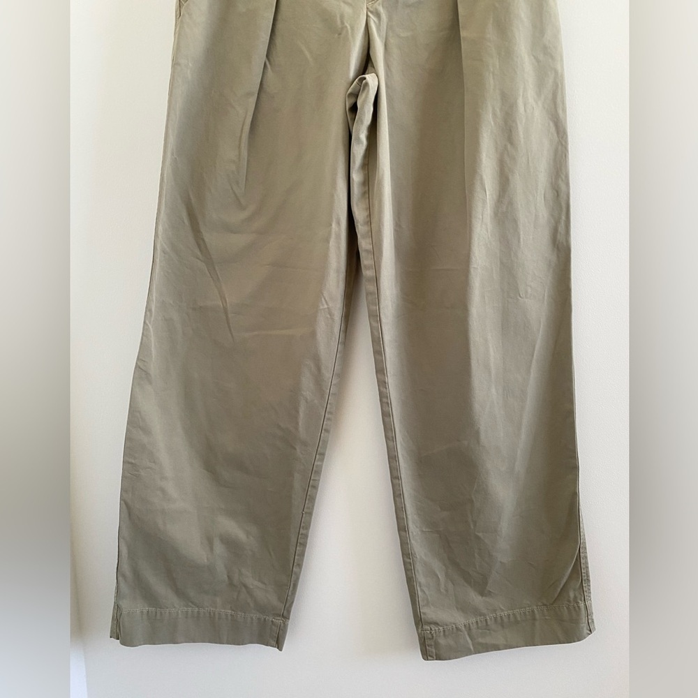 SLVRLAKE Lola Cotton Wide Leg Pleated Pant Size 27 In Smokey Aloe - Picture 9 of 12